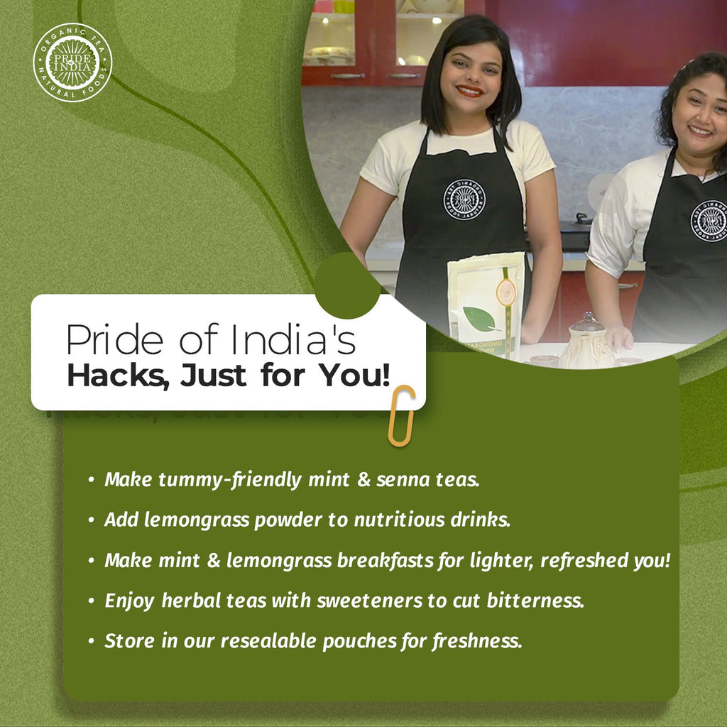 Digestive Health Trio 10.59 oz (300 gm) | Includes Mint Leaf Whole, Lemongrass Fine Cut & Senna Herbal Tea Leaf Whole | Perfect for Hot/Iced Tea, Mocktails | Promotes Inner Wellness | 3 PACK of 3.53 oz